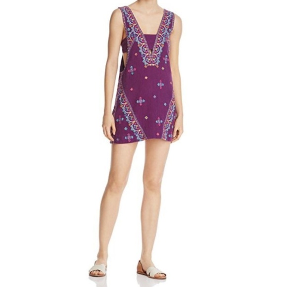 Free People Dresses & Skirts - Free People Embroidered Sleeveless Tie-Back Dress
